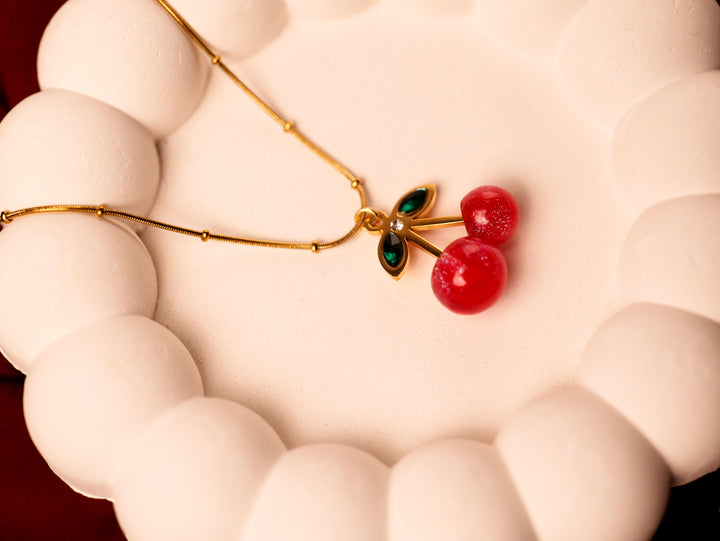 🍒 Cherry Charm Pendant Necklace