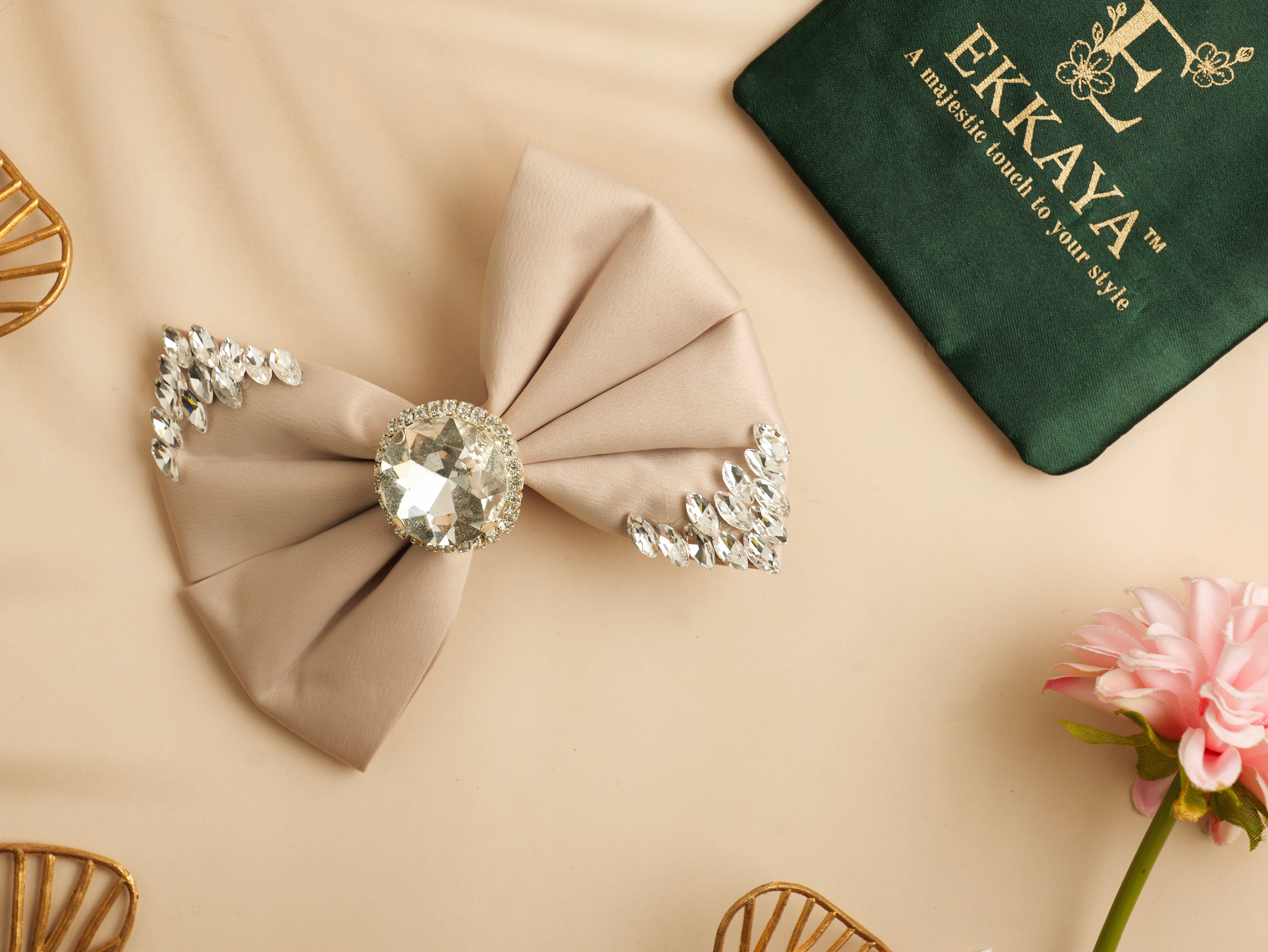 Crystal Grace Luxe Charm Bow | Elegant Sheer Hair Bow with Sparkling Crystal Accent | Premium Hair Accessory for Girls & Women