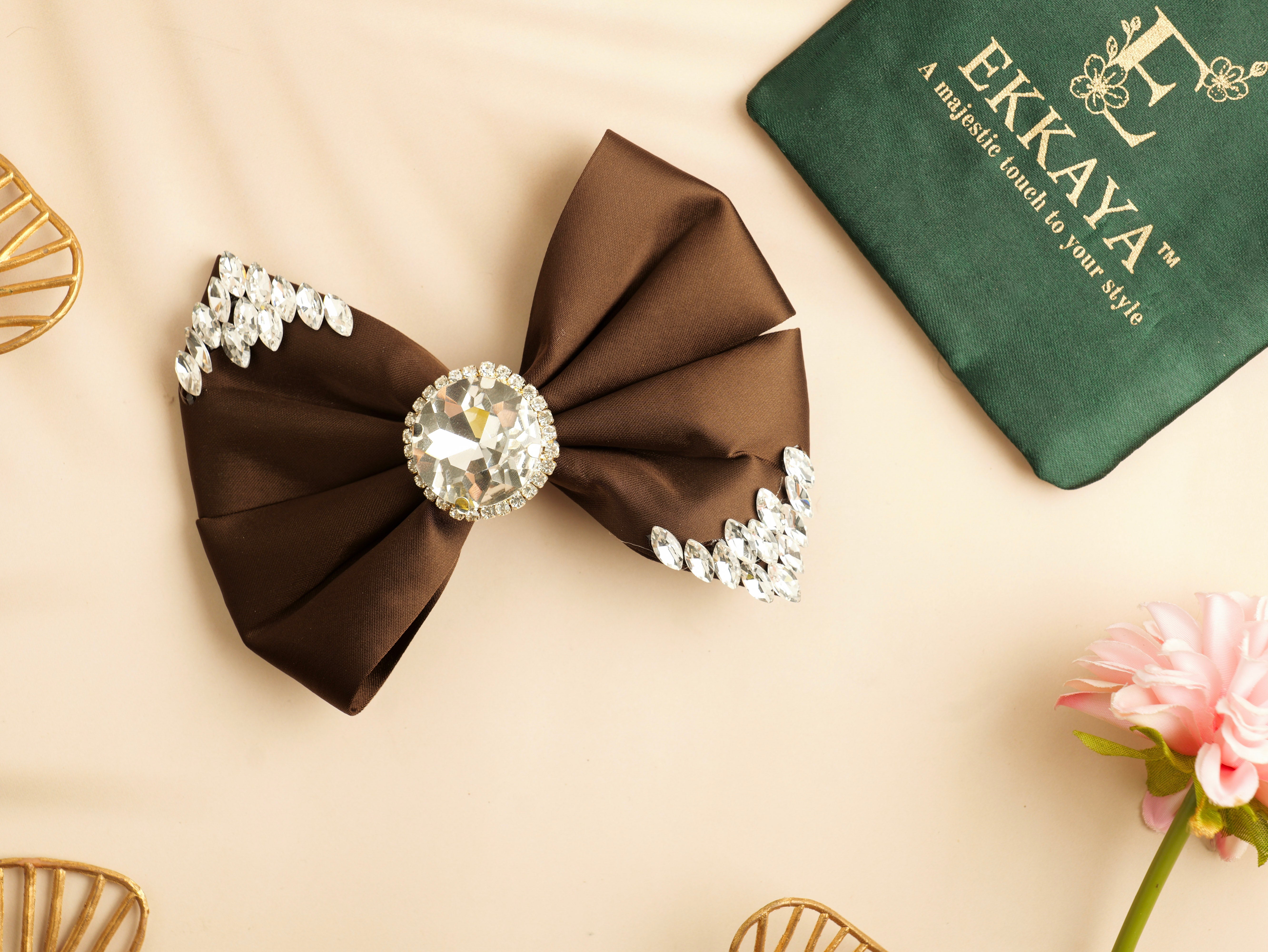 Crystal Grace Luxe Charm Bow | Elegant Sheer Hair Bow with Sparkling Crystal Accent | Premium Hair Accessory for Girls & Women