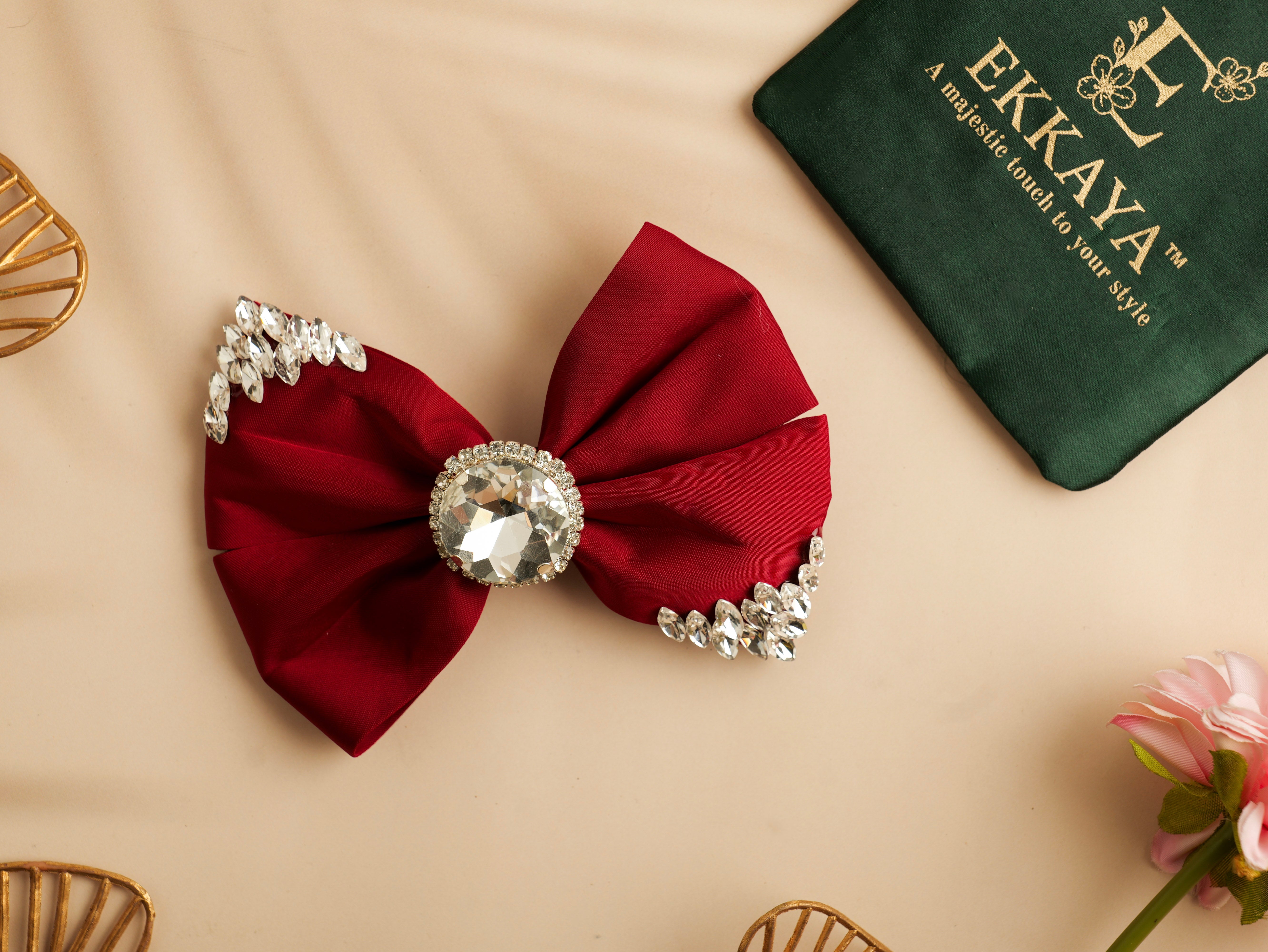 Crystal Grace Luxe Charm Bow | Elegant Sheer Hair Bow with Sparkling Crystal Accent | Premium Hair Accessory for Girls & Women