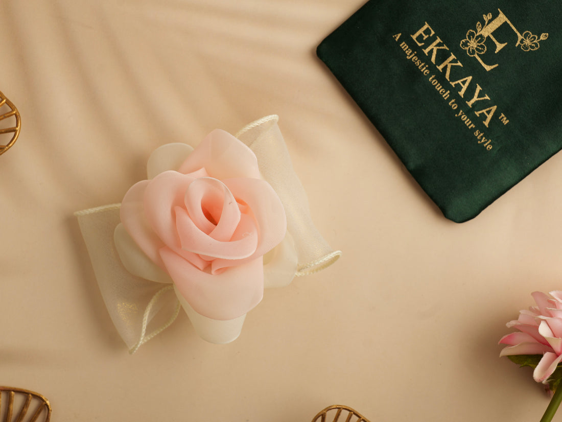 Petal Bloom Organza Bow | Elegant Floral-Inspired Hair Clip for Women & Girls | Lightweight Sheer Hair Accessory