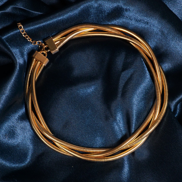 Chic Multi-Layer Twisted Gold Snake Necklace