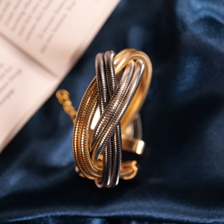 Elegant Dual-Tone Anti-Tarnish Twisted Cable Bracelet