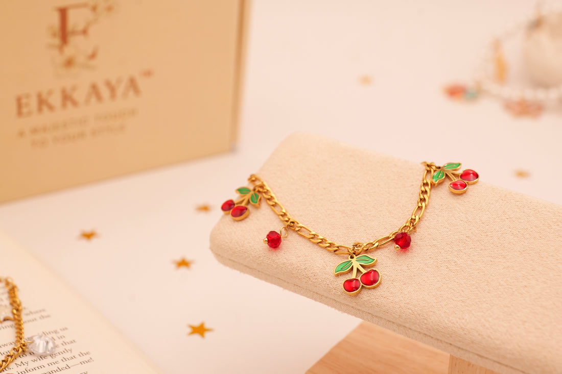 Cherry Charm Chain Bracelet