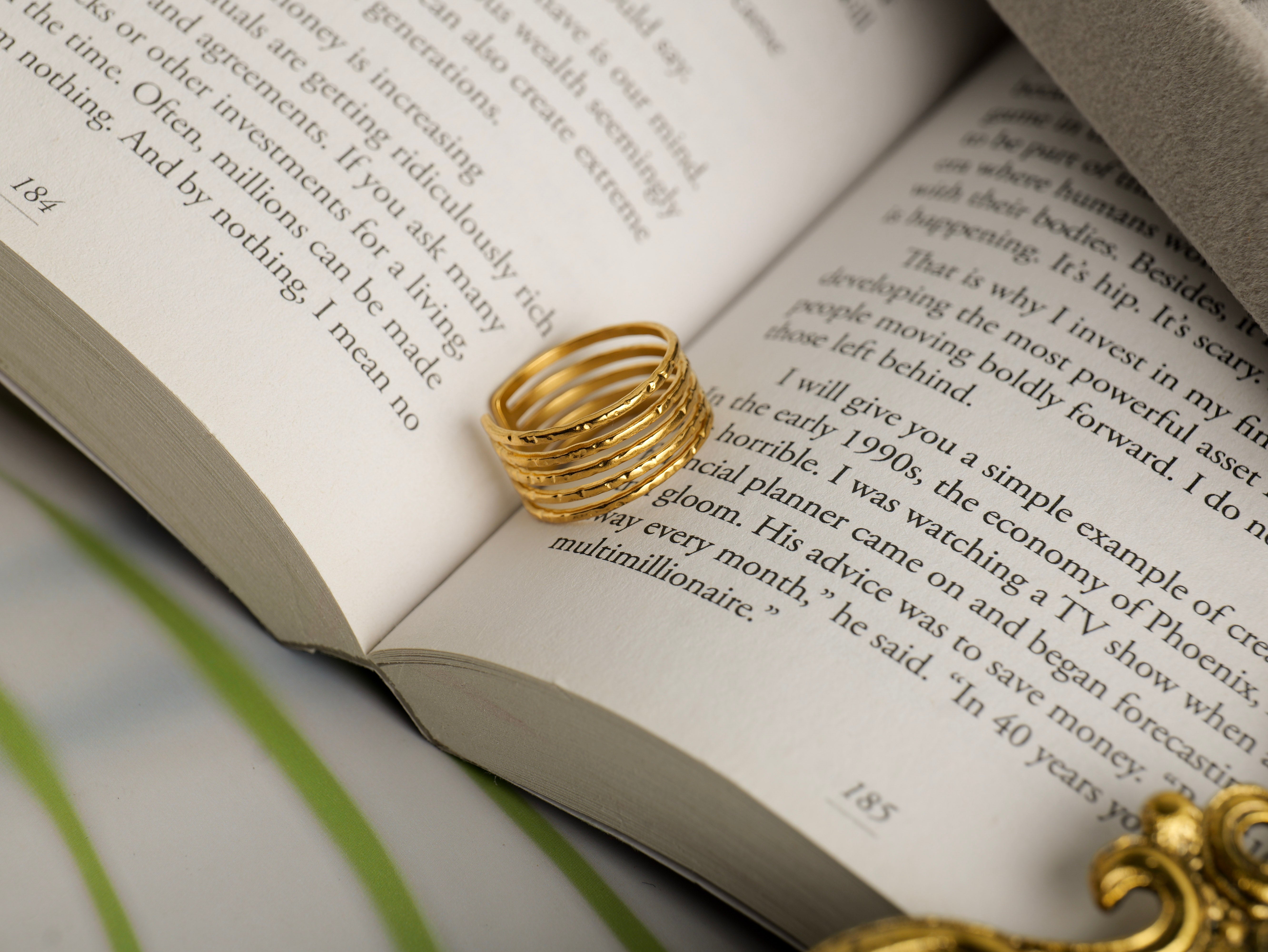 Multi-Layered Line Adjustable Ring | Anti-Tarnish Stainless Steel Open Finger Ring for Women