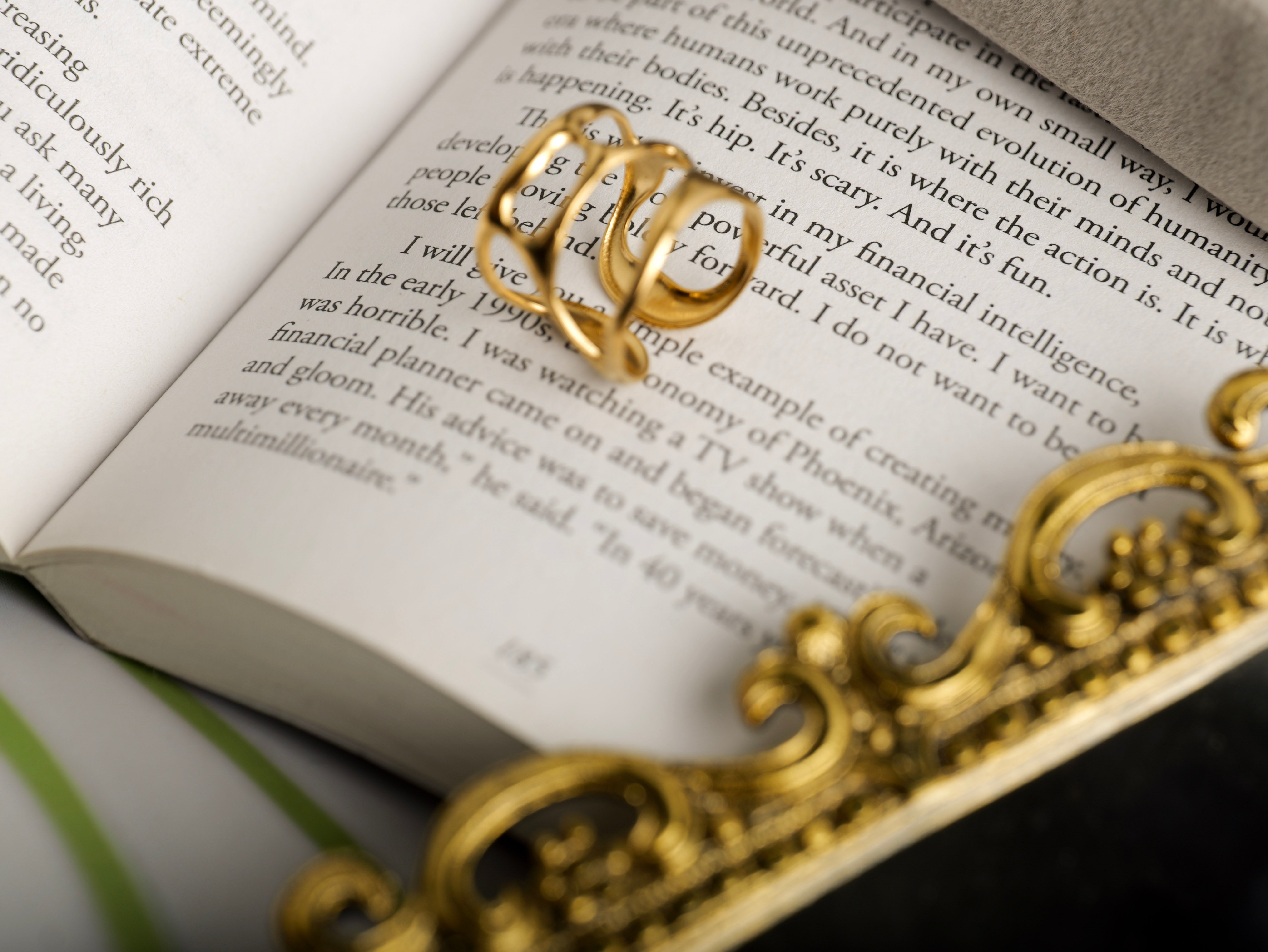 Classic Adjustable Ring | Anti-Tarnish Gold Plated Stainless Steel Finger Ring for Women & Girls