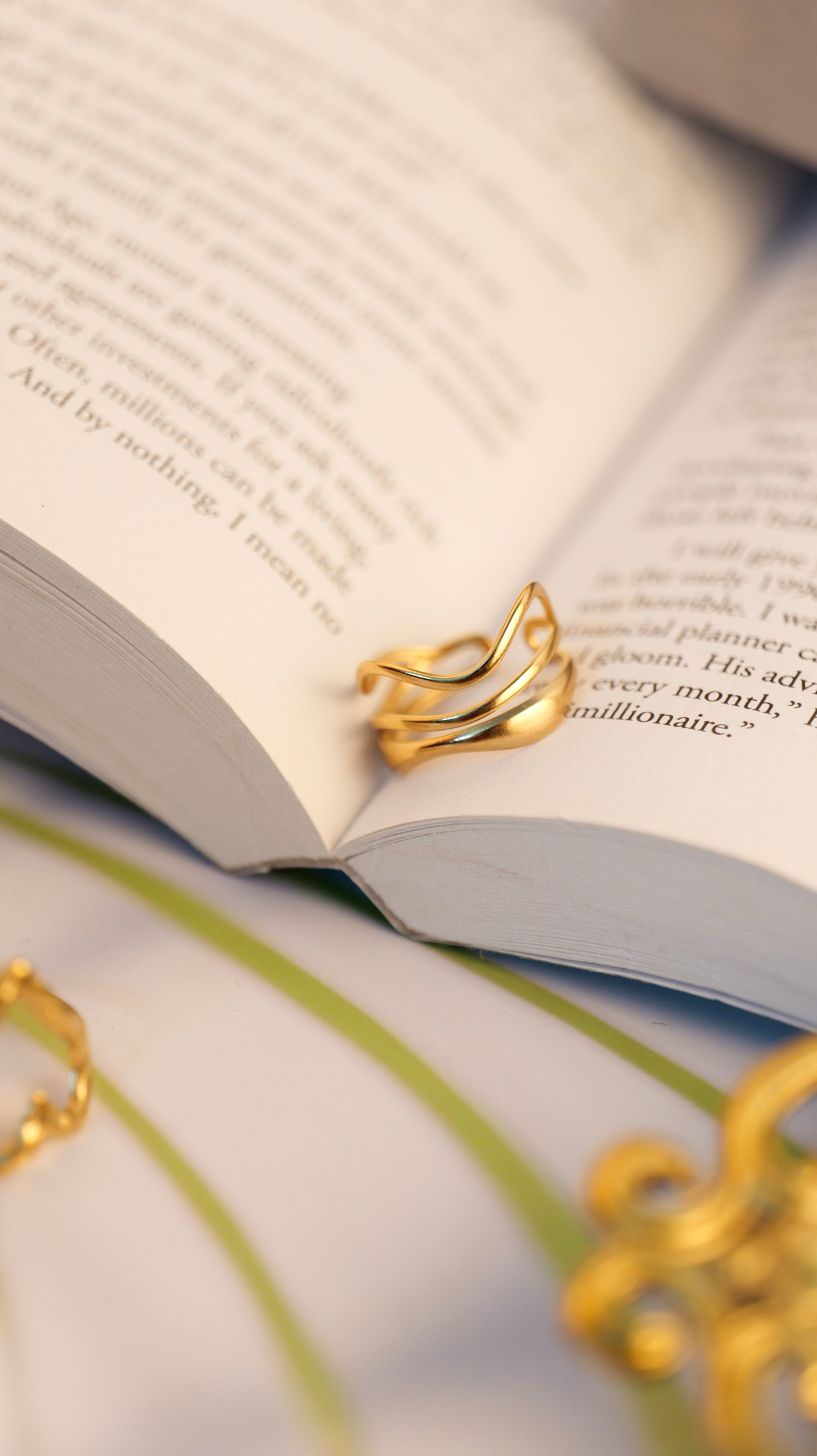 Gold-Plated Adjustable Finger Ring | Anti-Tarnish Stainless Steel Ring for Women & Girls