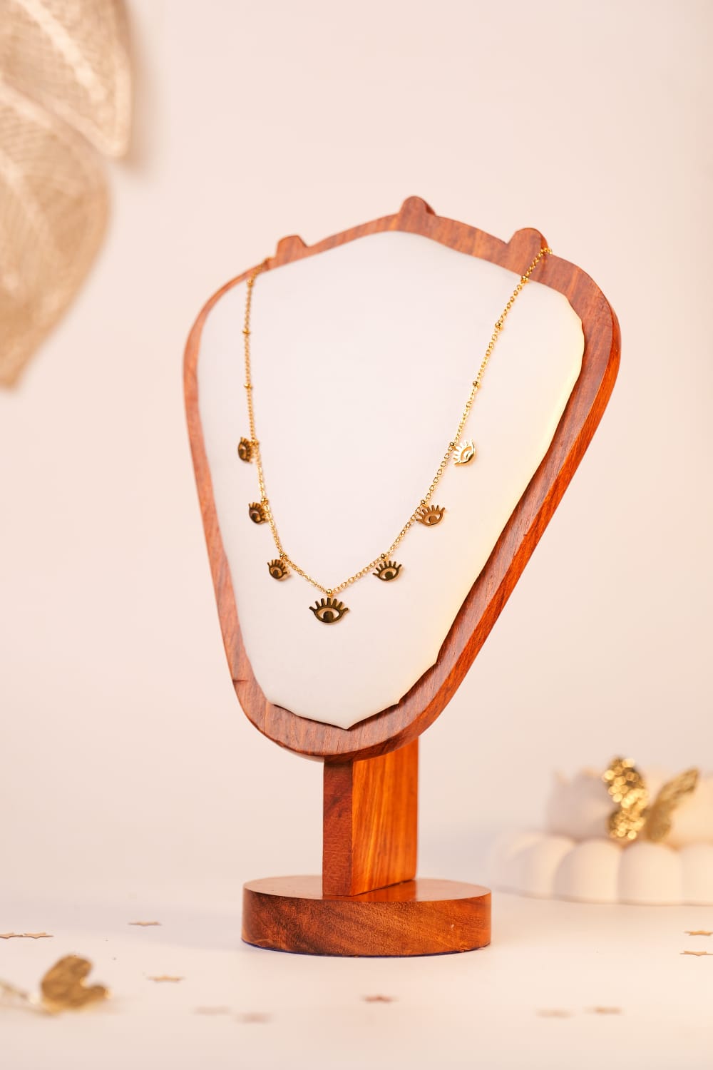 Evil Eye Wink Neckchain | Gold-Tone Protective Necklace with Enamel Eye Motifs