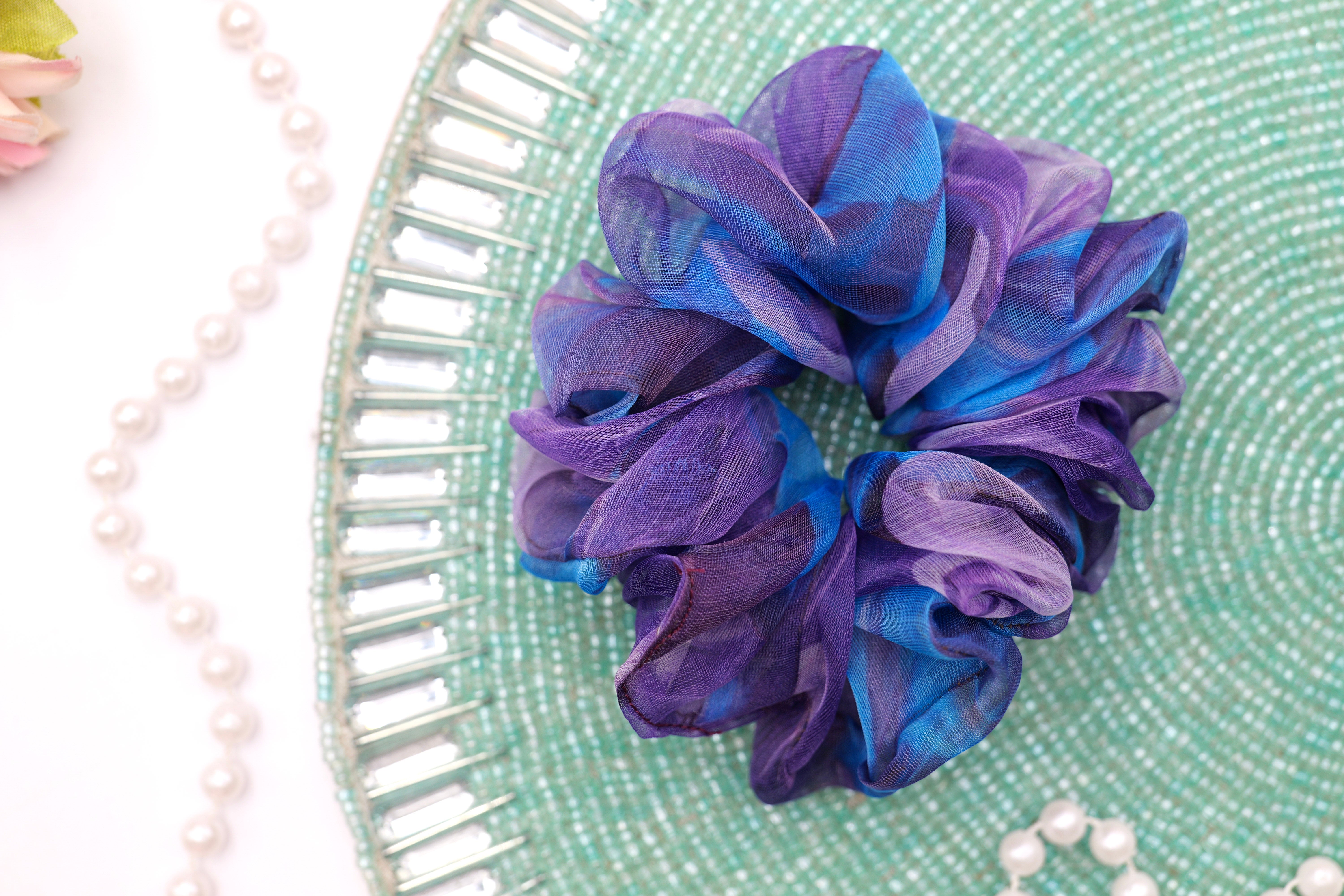 Floral Breeze Organza Scrunchie