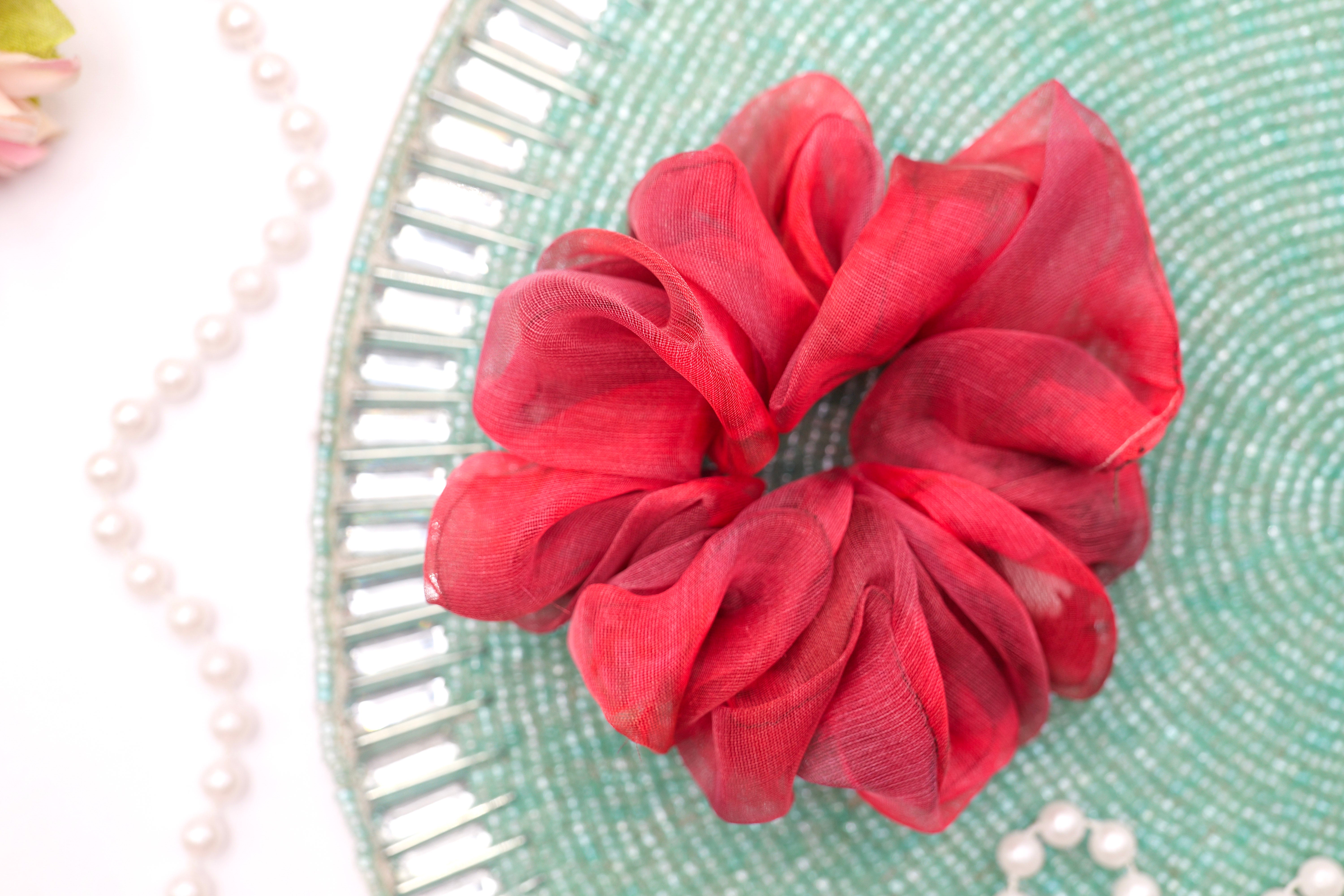 Floral Breeze Organza Scrunchie