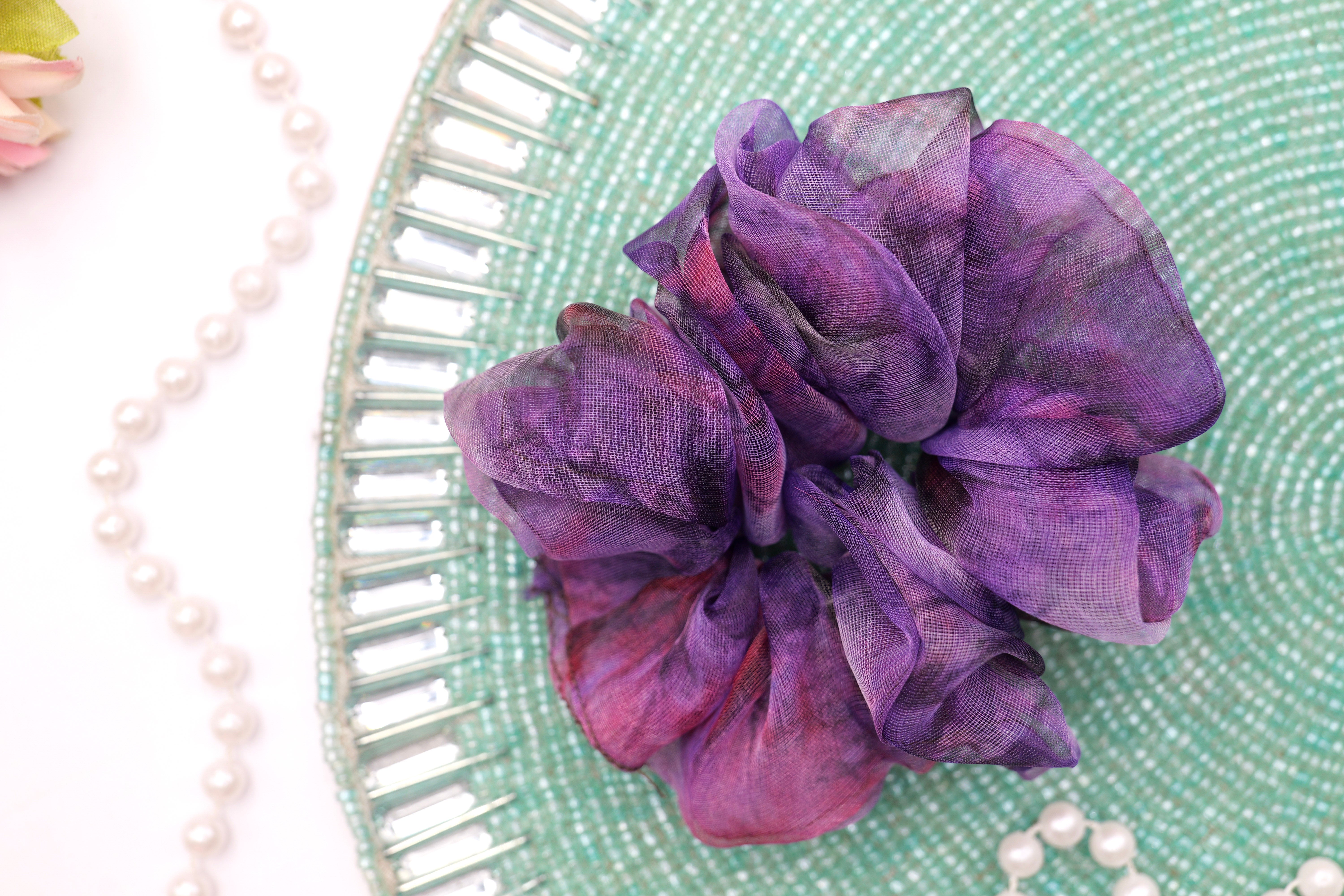 Floral Breeze Organza Scrunchie