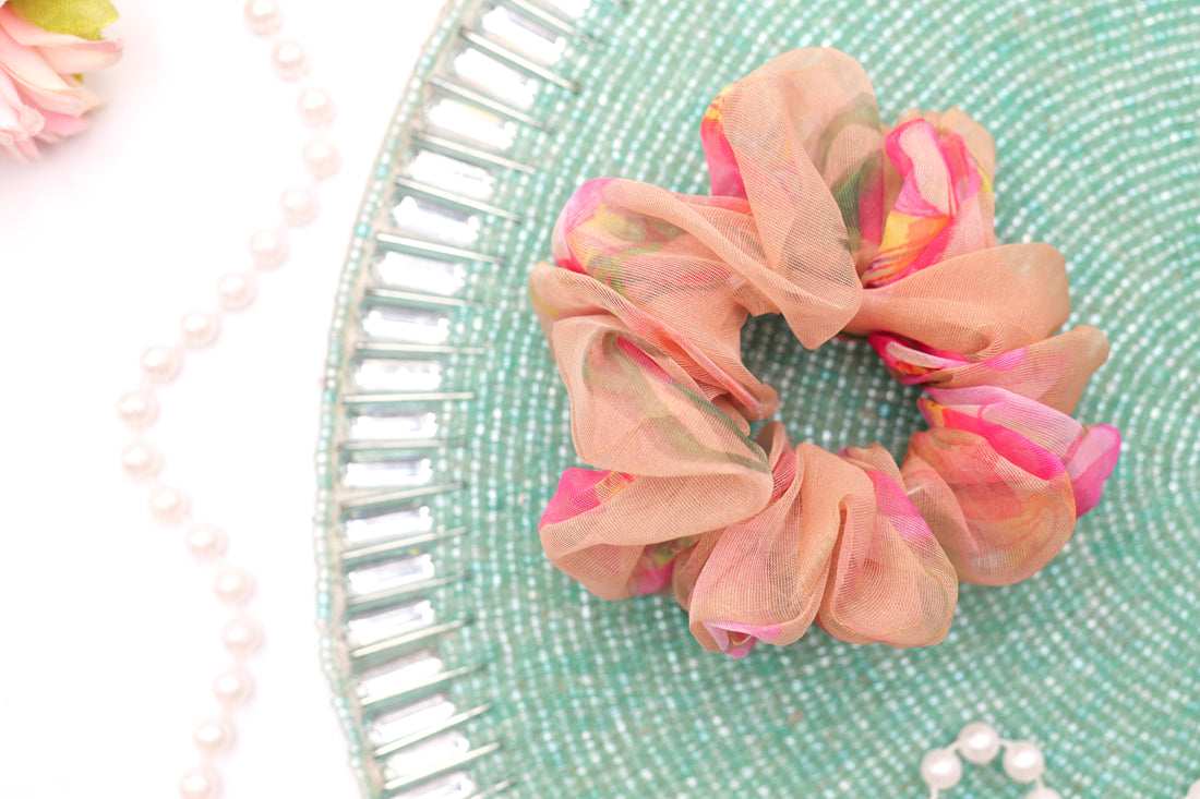Floral Breeze Organza Scrunchie