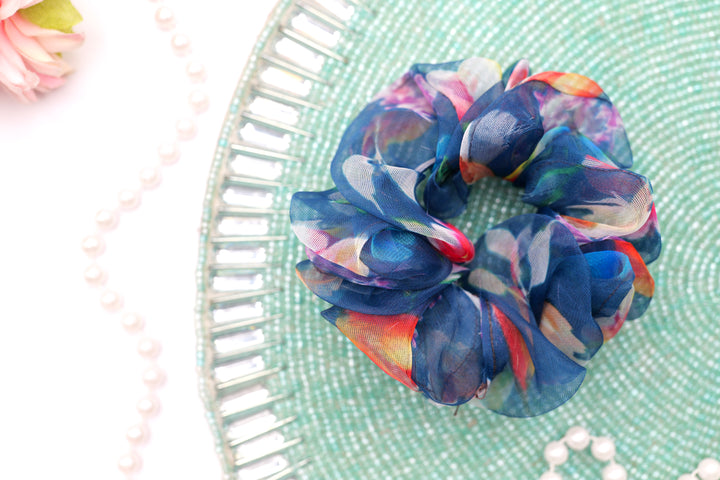 Floral Breeze Organza Scrunchie