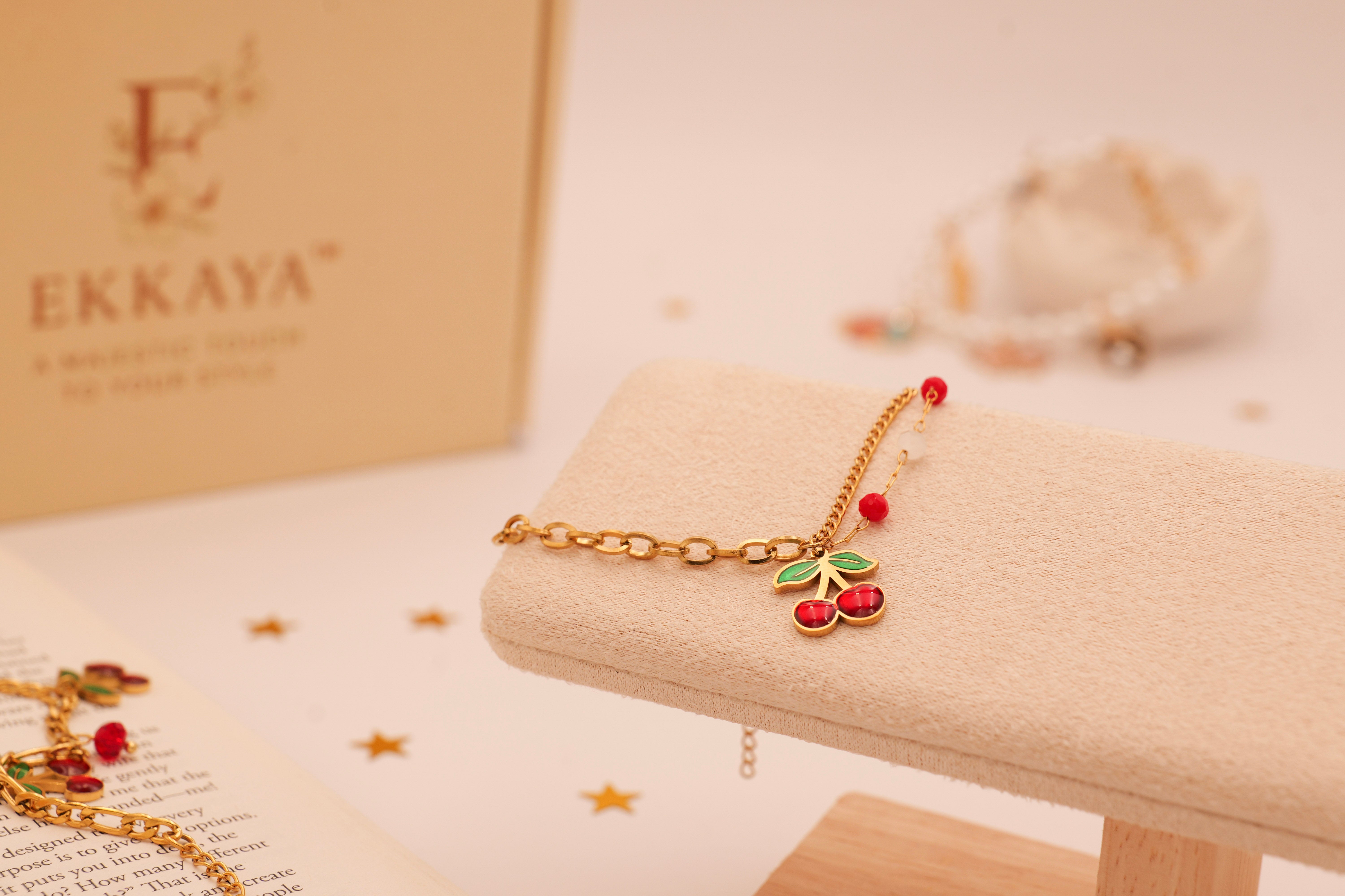 Cherry Charm Gold Bracelet