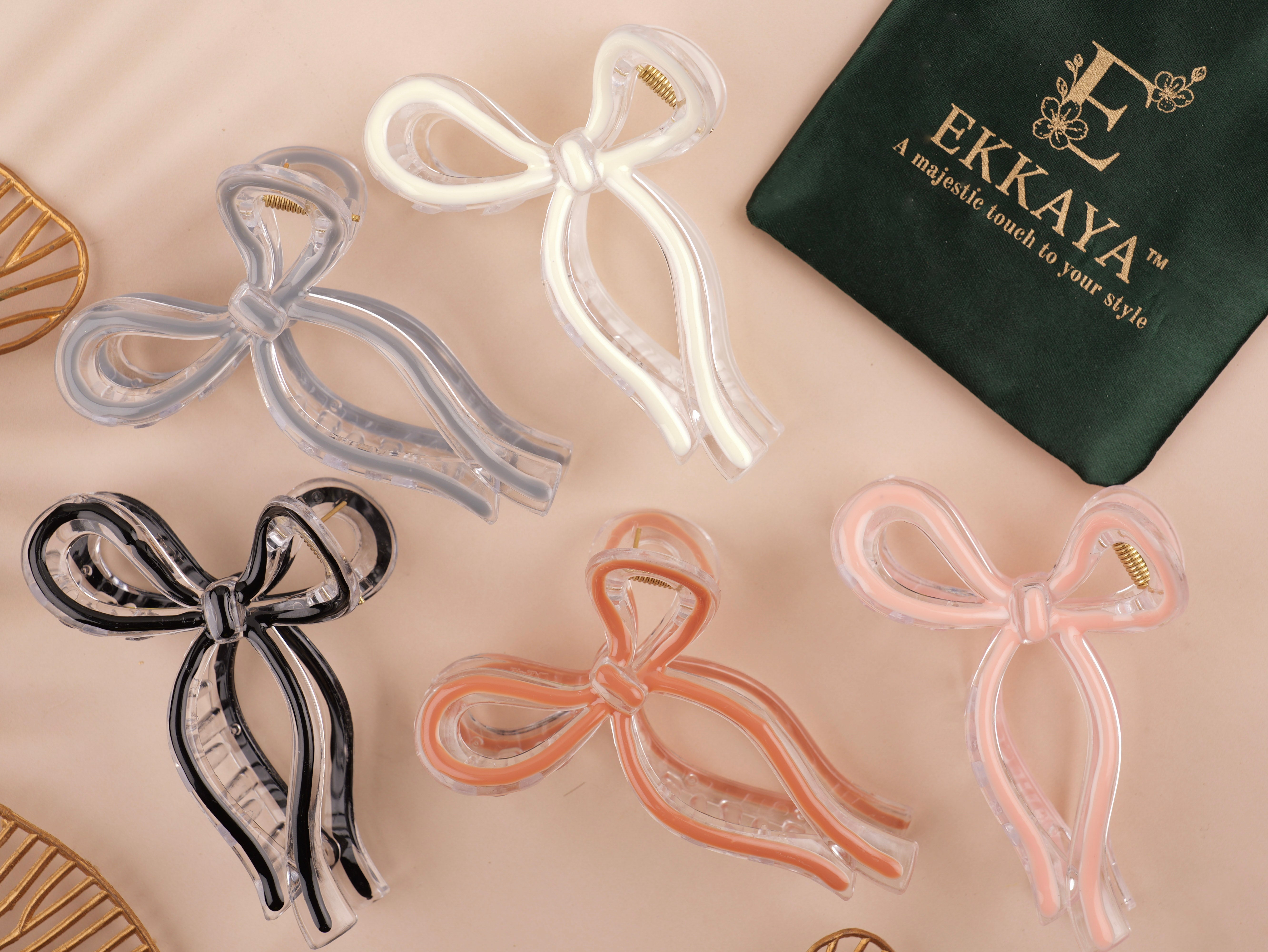 Ribbon Grace Statement Claw Clip | Elegant Oversized Bow Hair Accessory for Women & Girls | Luxe French-Inspired Hair Clutch