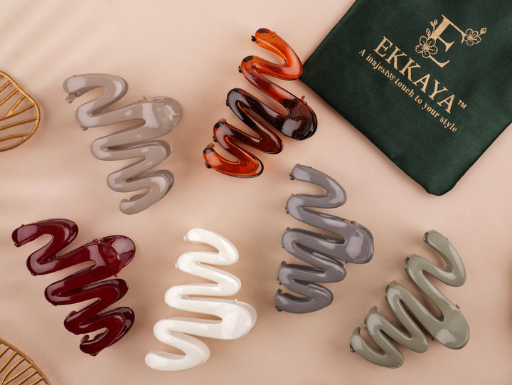 Wave Flex Bold Hair Claw | Flexible Grip Bold Hair Clip for Women & Girls