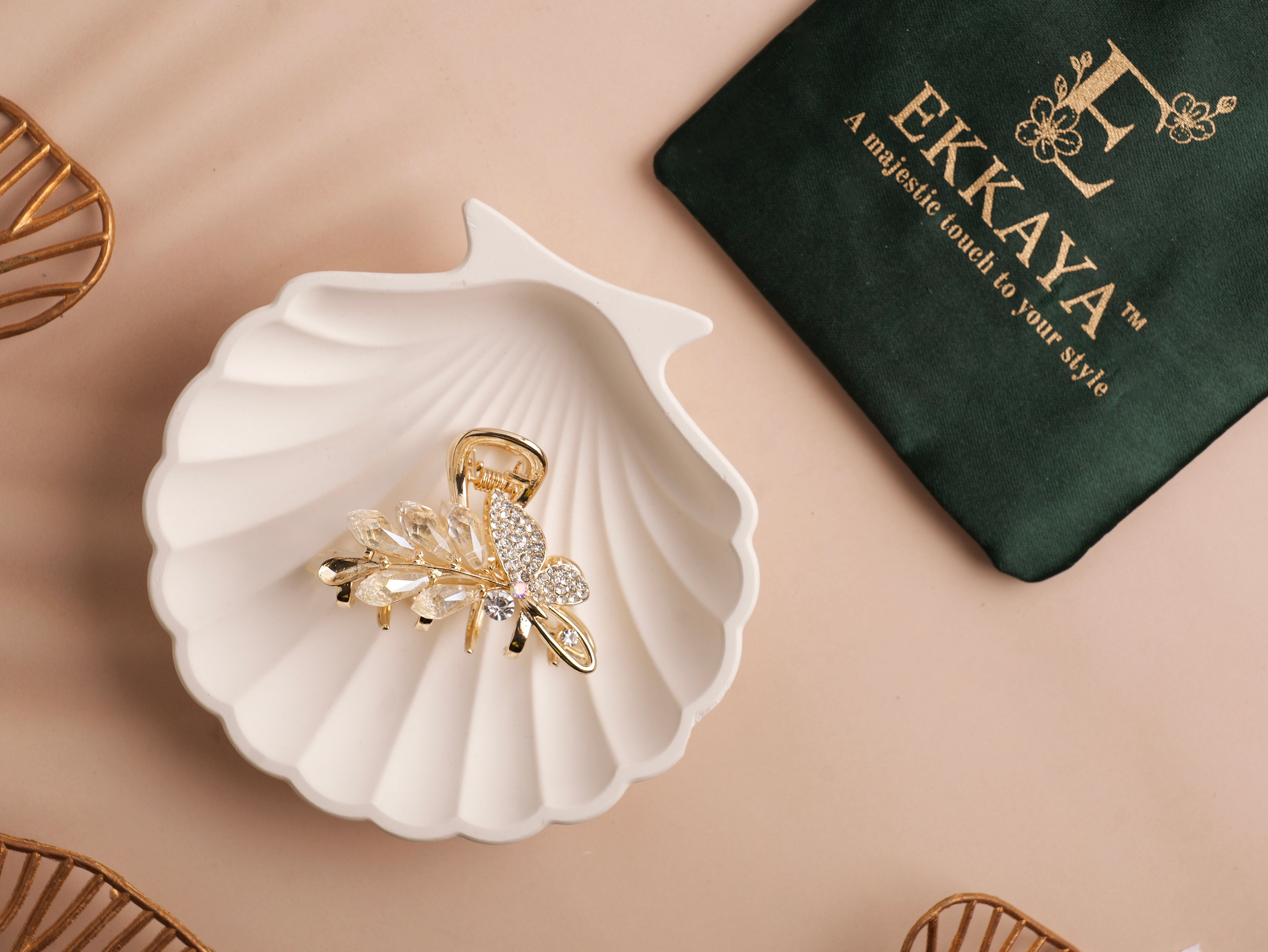 Premium Royale Gem Butterfly Claw | Statement Crystal‑Studded Hair Clip | Luxe Hold for Women & Girls