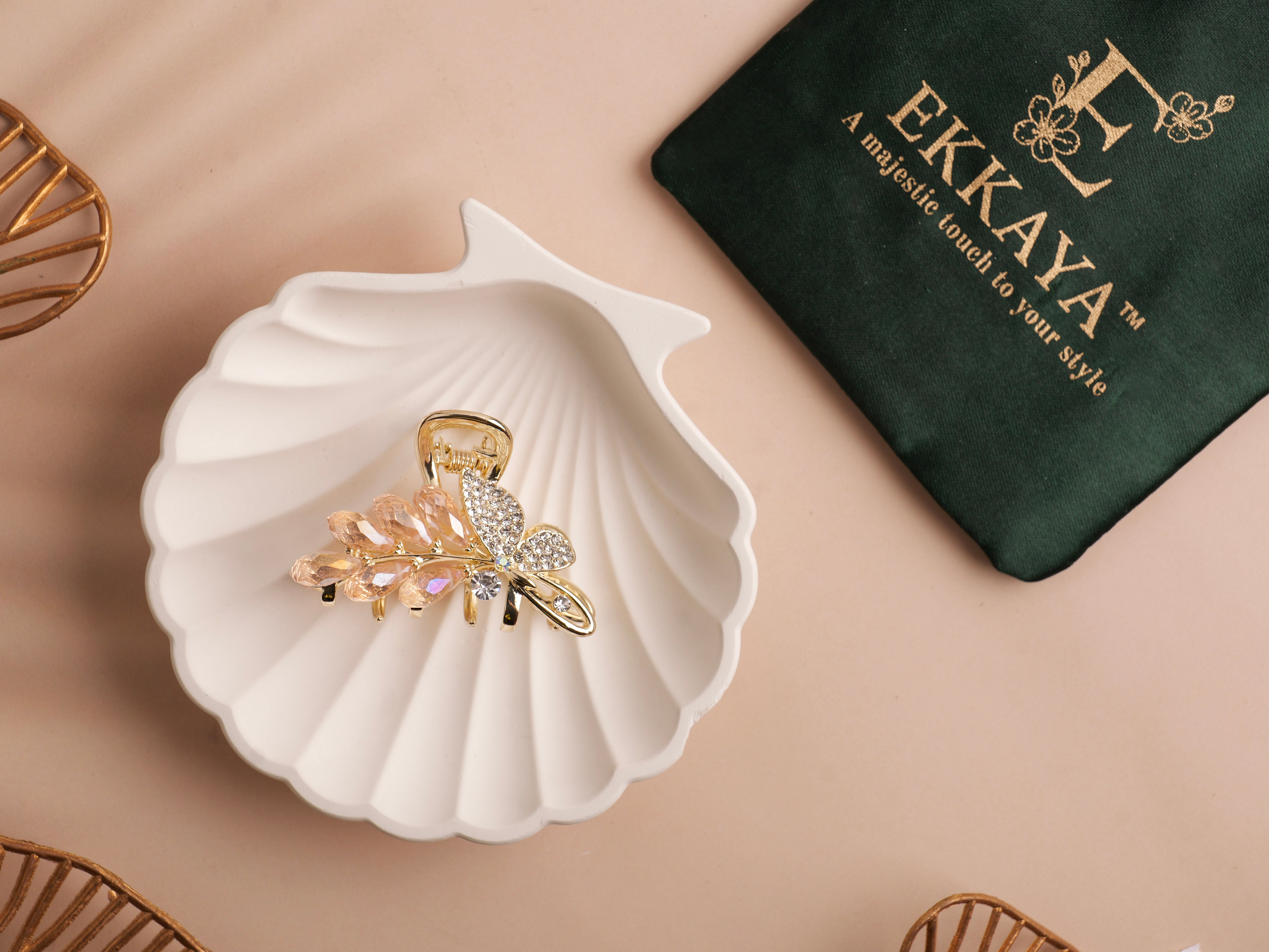 Premium Royale Gem Butterfly Claw | Statement Crystal‑Studded Hair Clip | Luxe Hold for Women & Girls