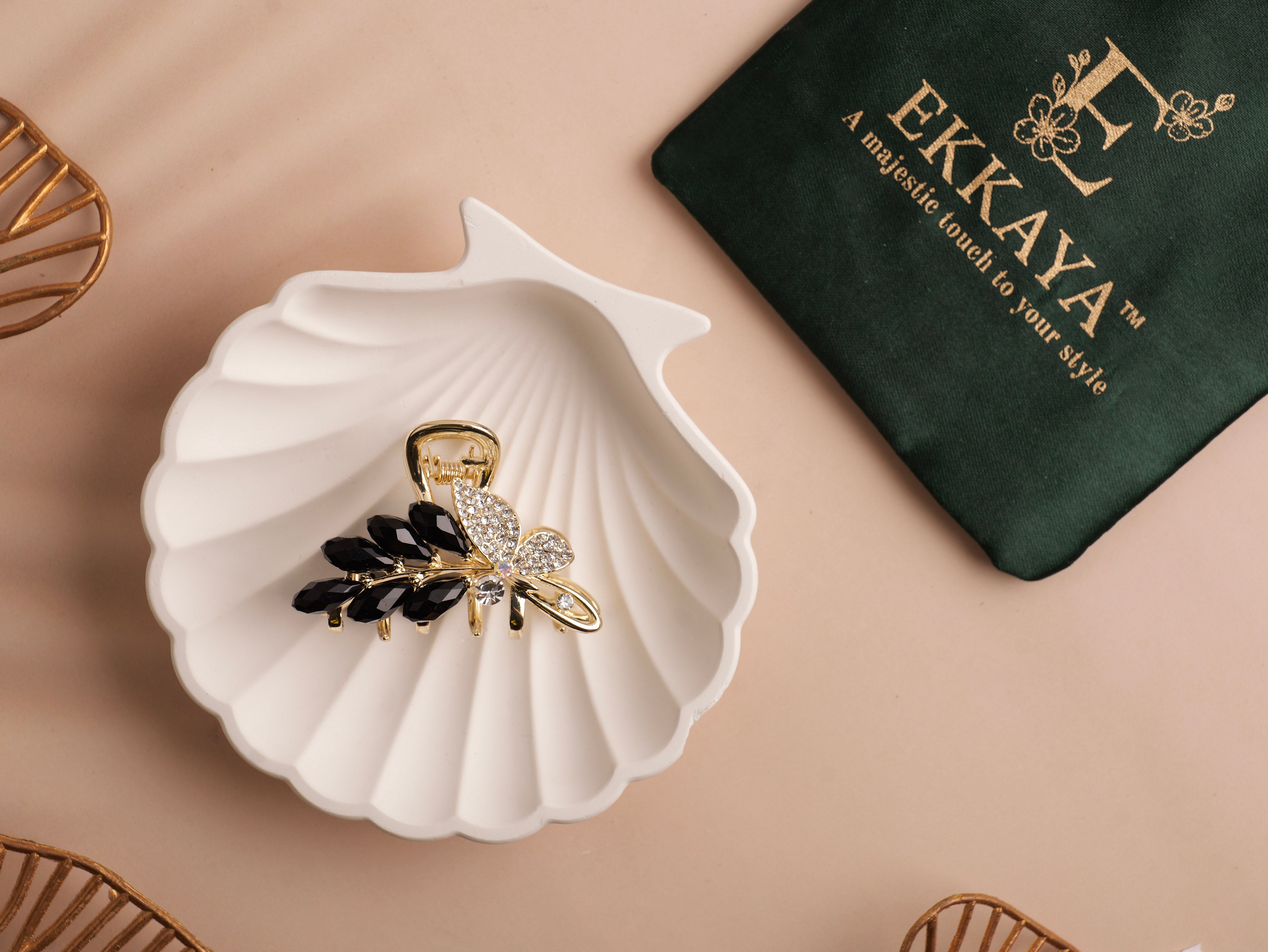 Premium Royale Gem Butterfly Claw | Statement Crystal‑Studded Hair Clip | Luxe Hold for Women & Girls