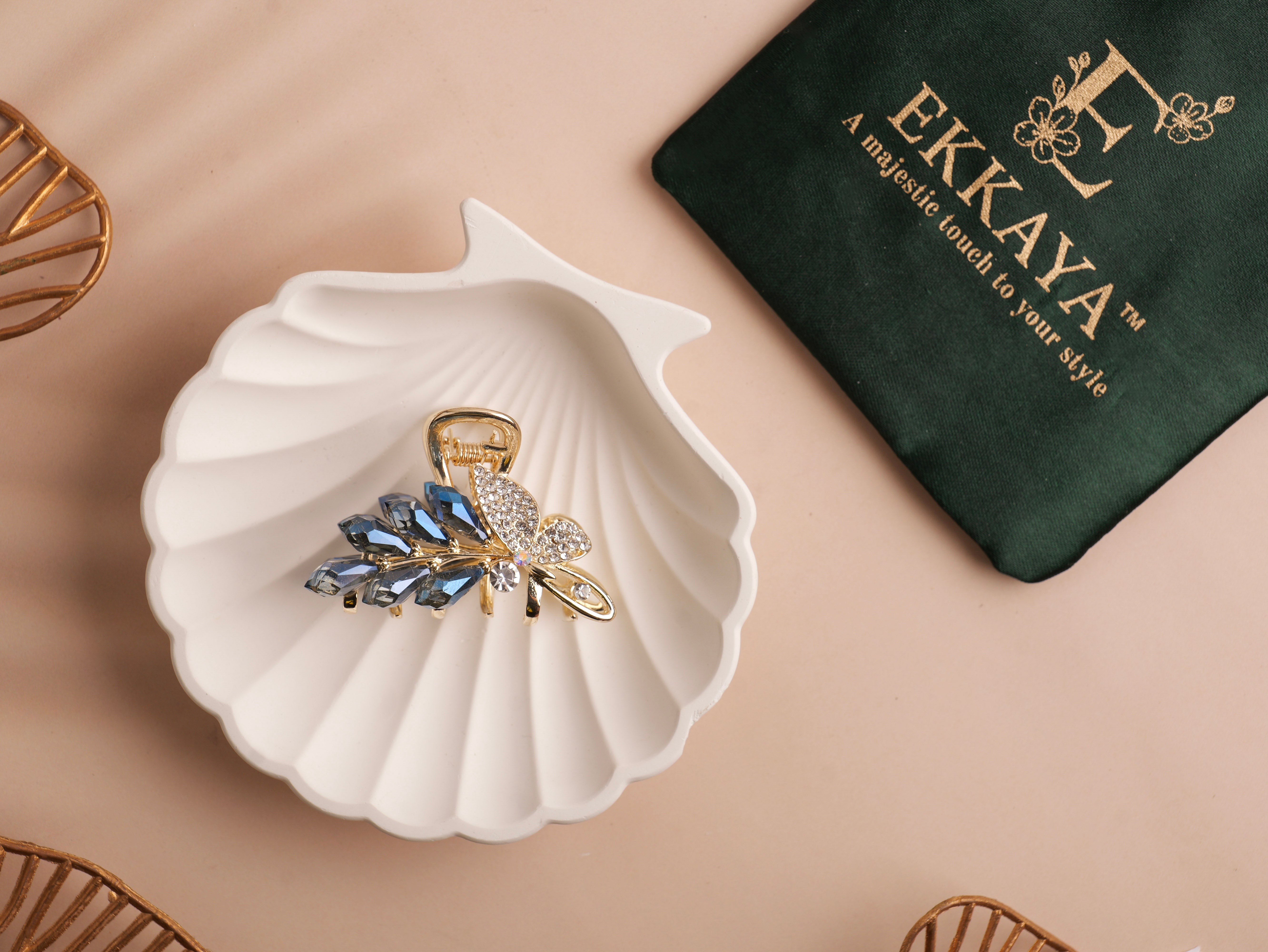 Premium Royale Gem Butterfly Claw | Statement Crystal‑Studded Hair Clip | Luxe Hold for Women & Girls