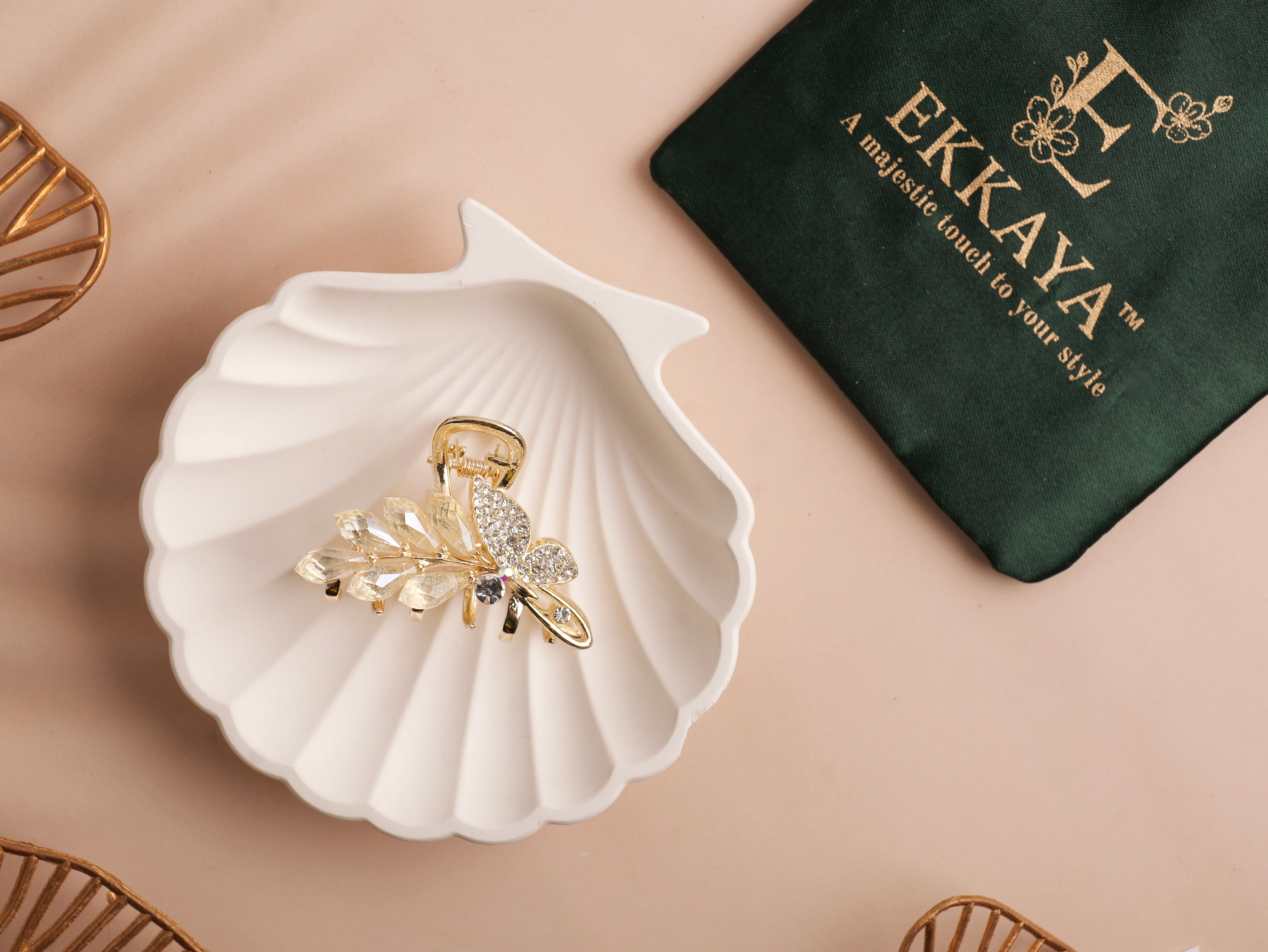 Premium Royale Gem Butterfly Claw | Statement Crystal‑Studded Hair Clip | Luxe Hold for Women & Girls