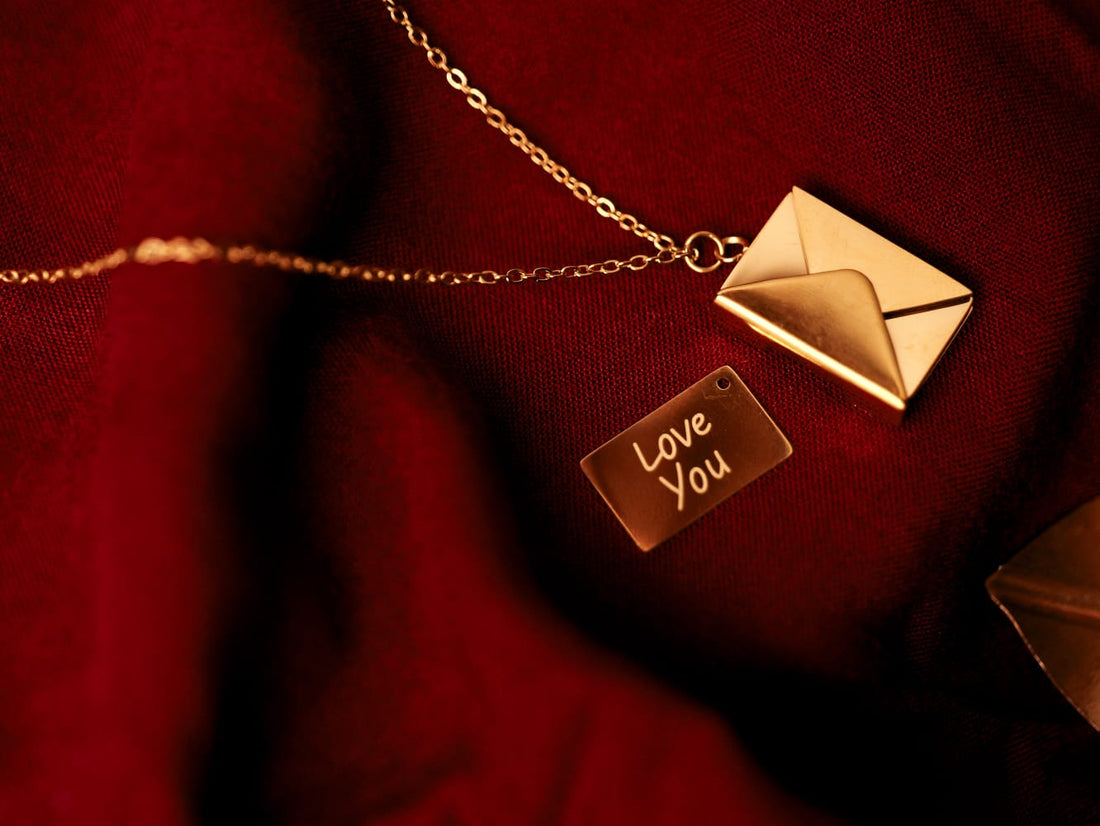 Golden Love Letter Envelope Necklace