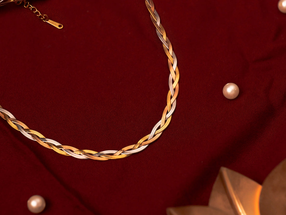 Two-Tone Braided Necklace