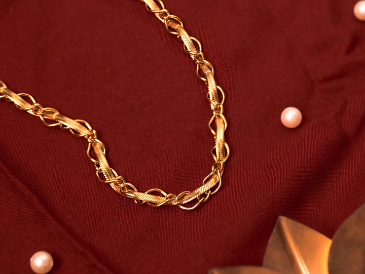 Textured Gold Link Necklace