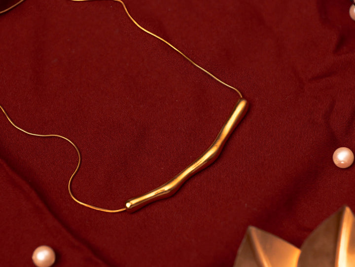 Modern Gold Bar Necklace