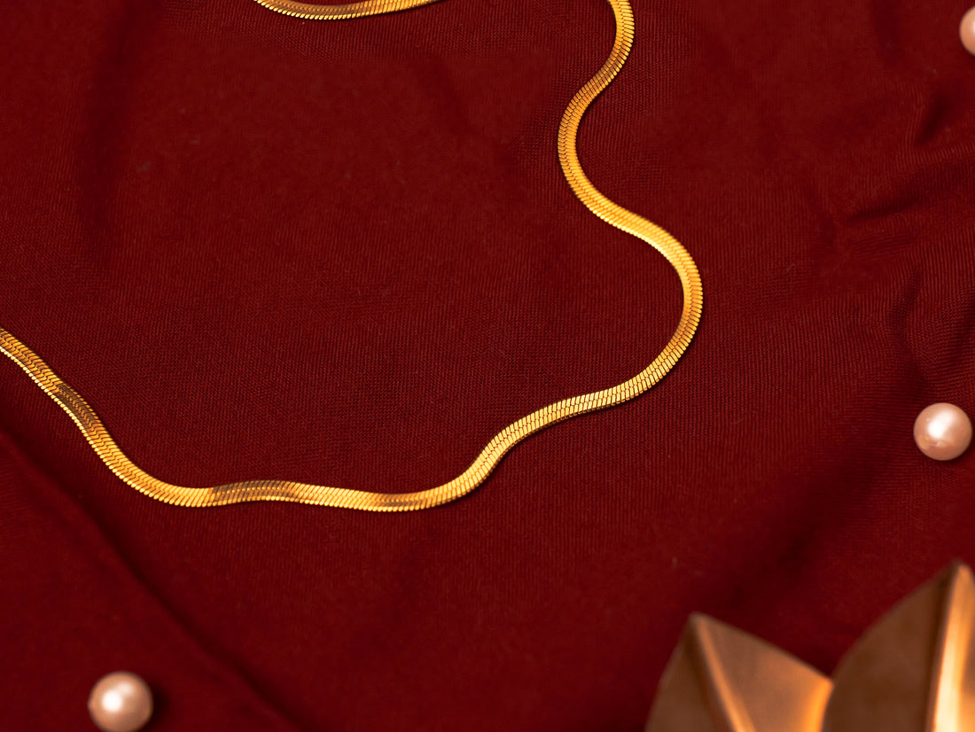 Sleek Gold Flat Snake Chain Necklace