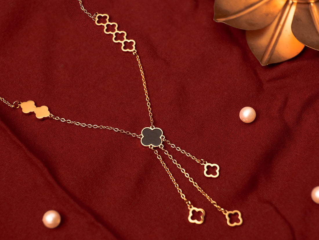 Clover Charm Layered Gold Necklace