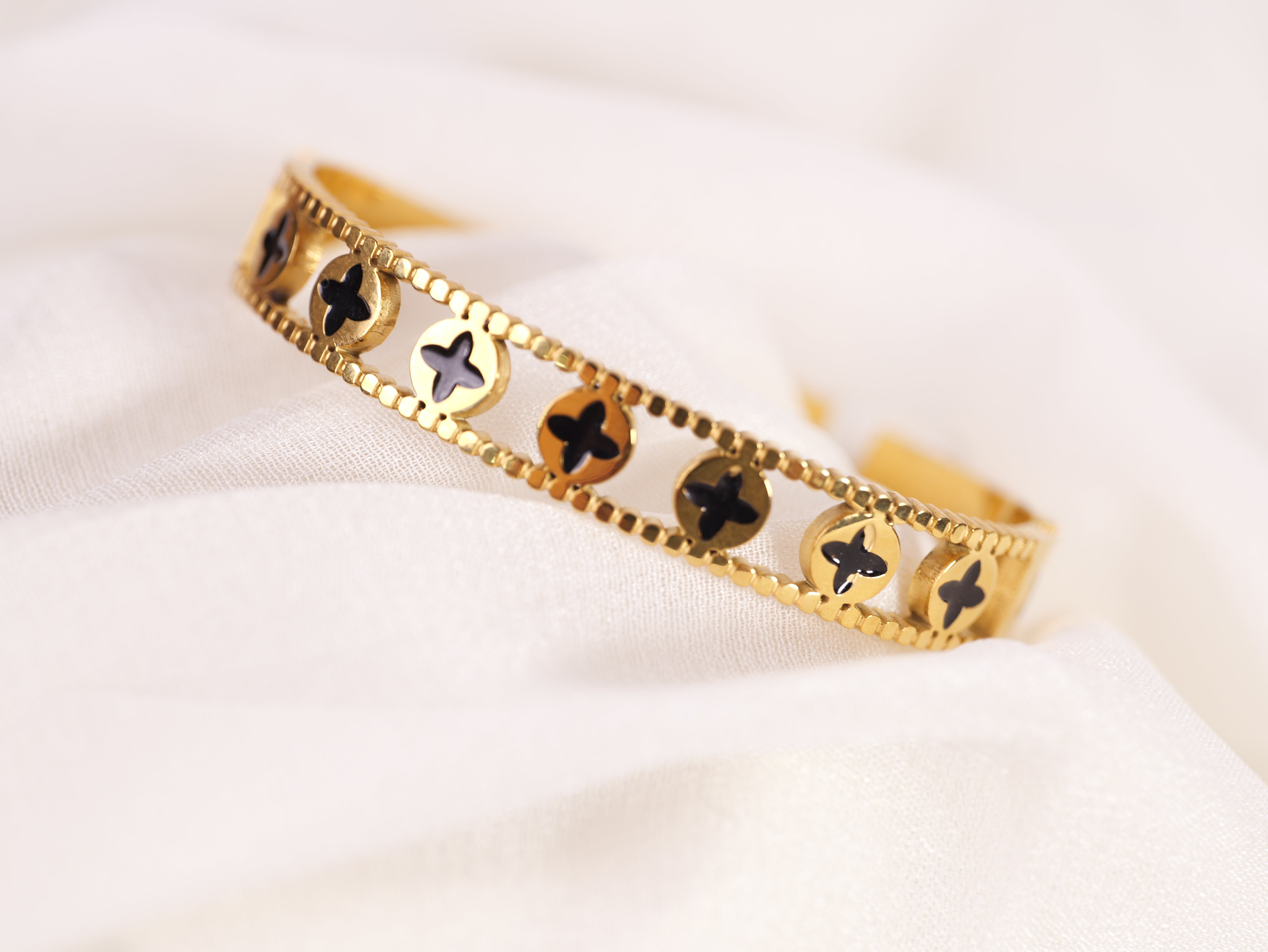 Gold Clover Cutout Bracelet