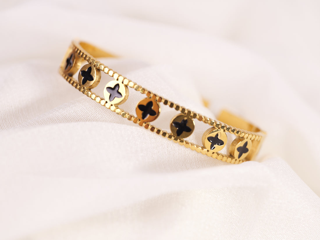 Gold Clover Cutout Bracelet