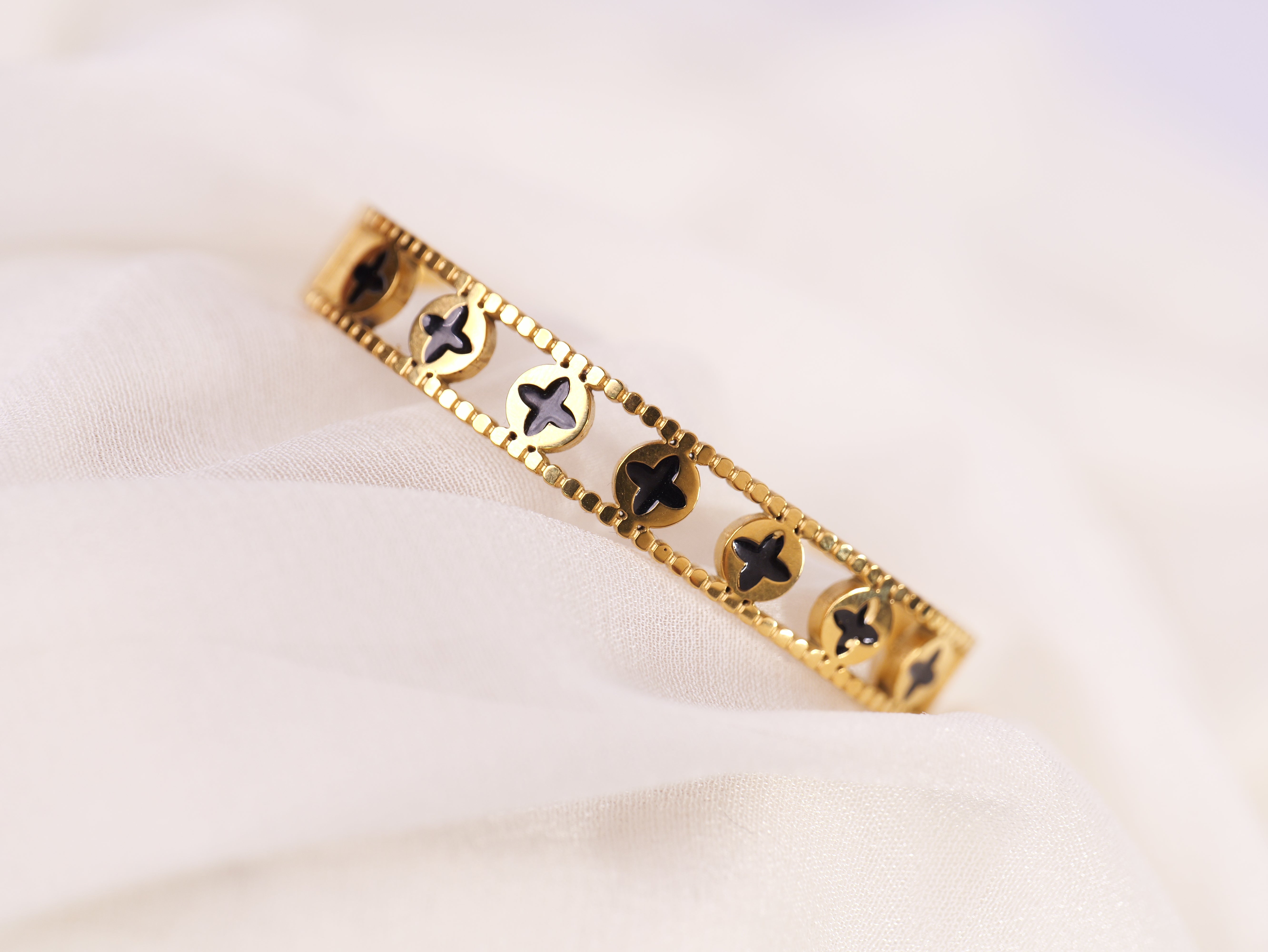 Gold Clover Cutout Bracelet