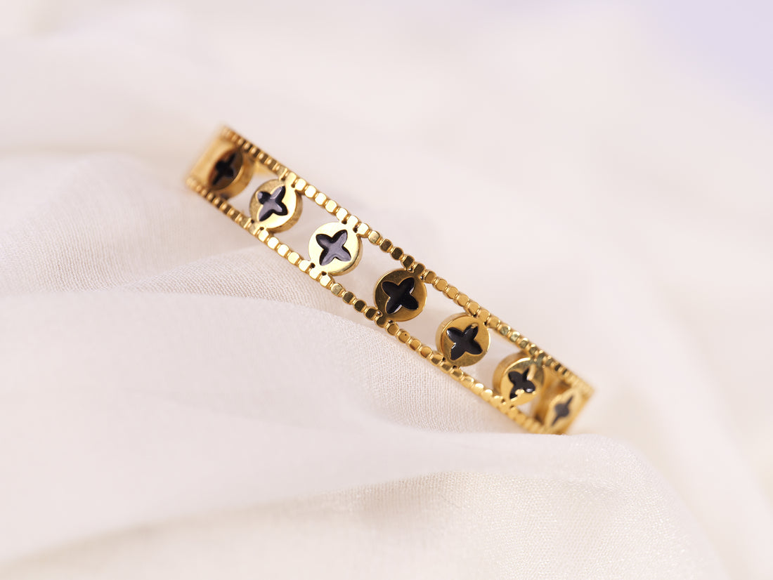 Gold Clover Cutout Bracelet