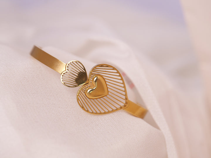 Double Heart Gold Bracelet
