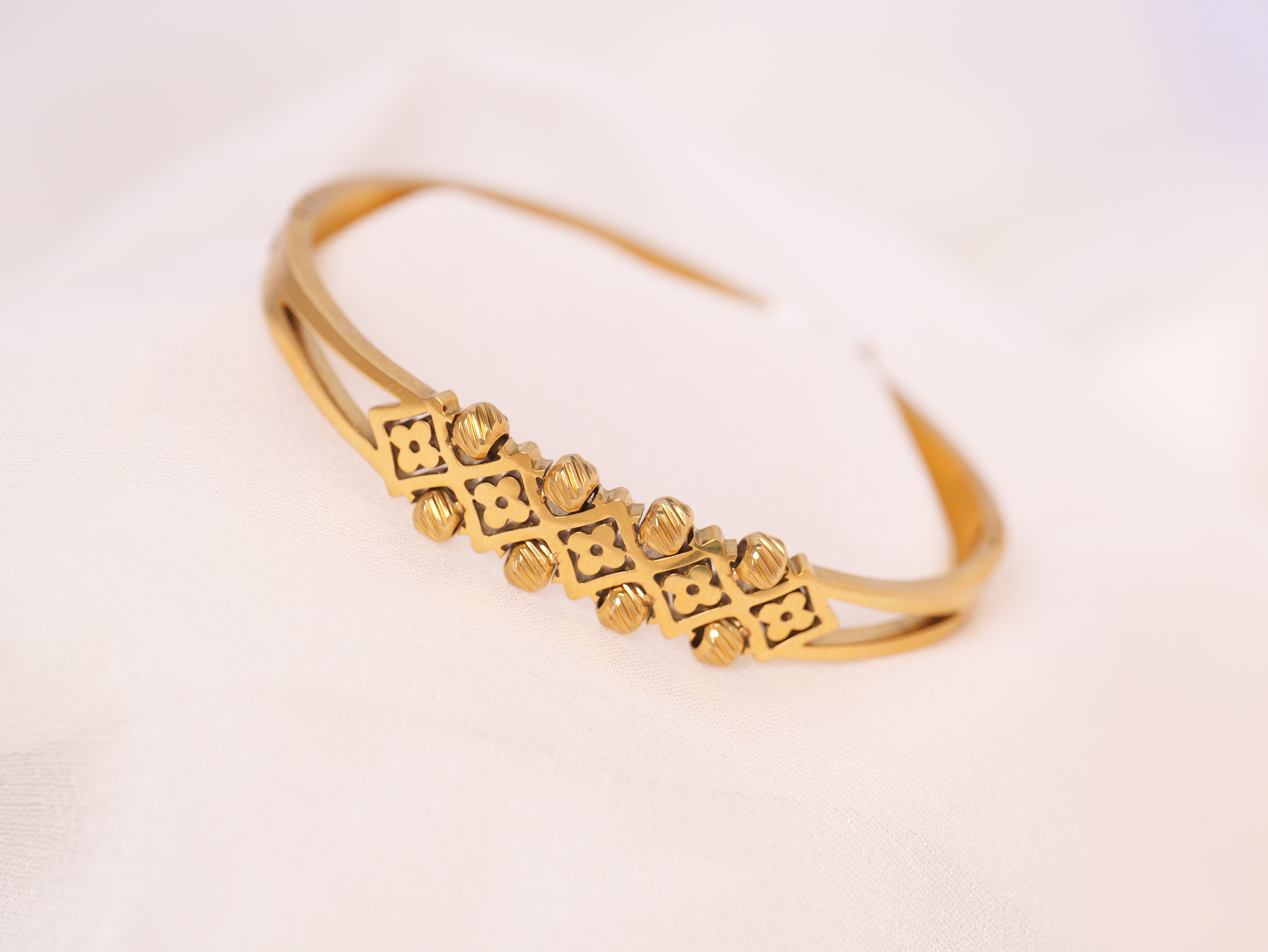 Regal Motif Gold Cuff Bracelet