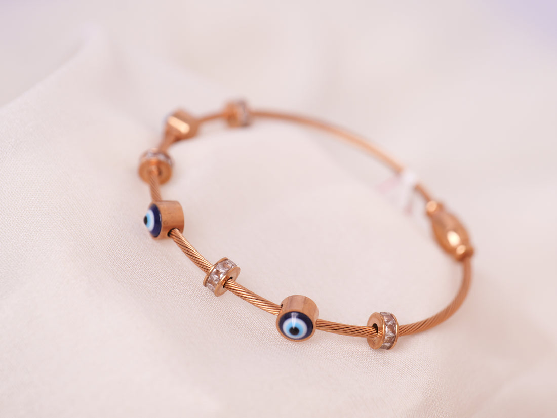 Evil Eye Charm Cable Bracelet
