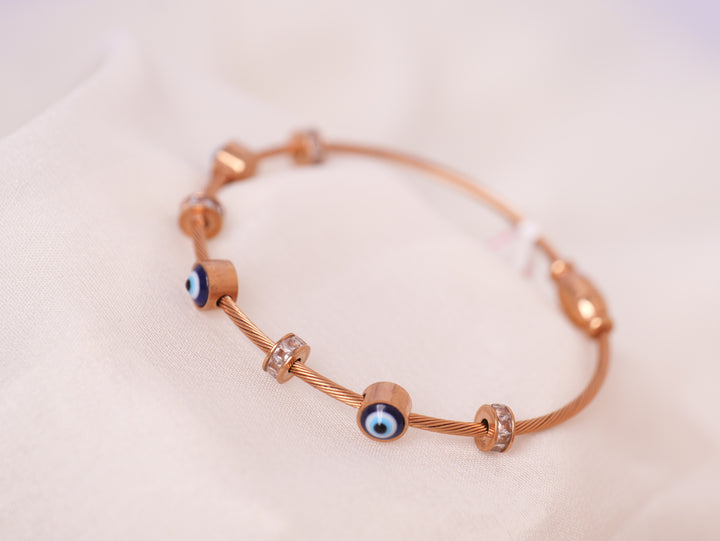 Evil Eye Charm Cable Bracelet