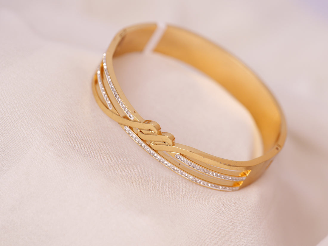 Dual Band Crystal Accent Bracelet