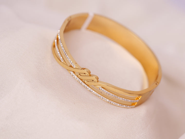 Dual Band Crystal Accent Bracelet