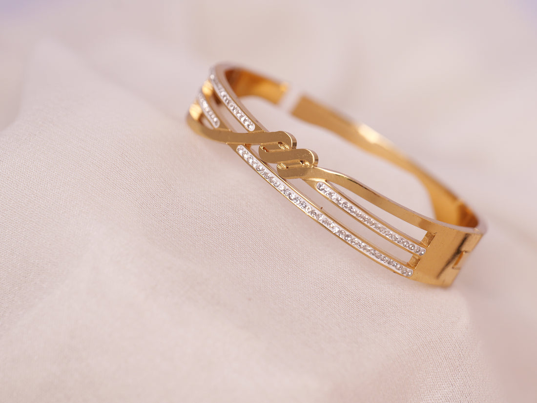 Dual Band Crystal Accent Bracelet