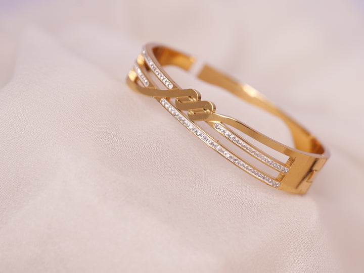 Dual Band Crystal Accent Bracelet