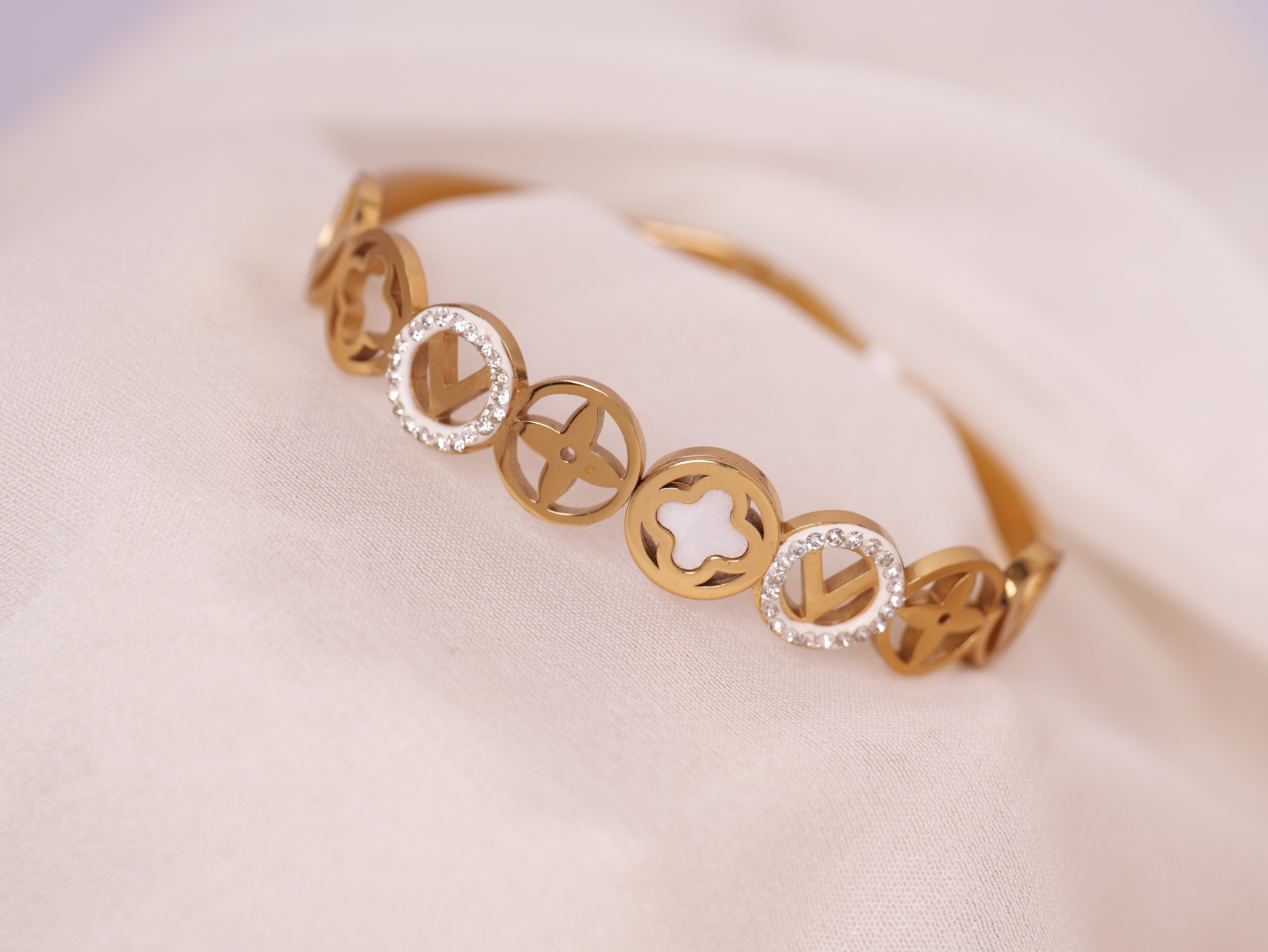 Geometric Charm Gold Bracelet
