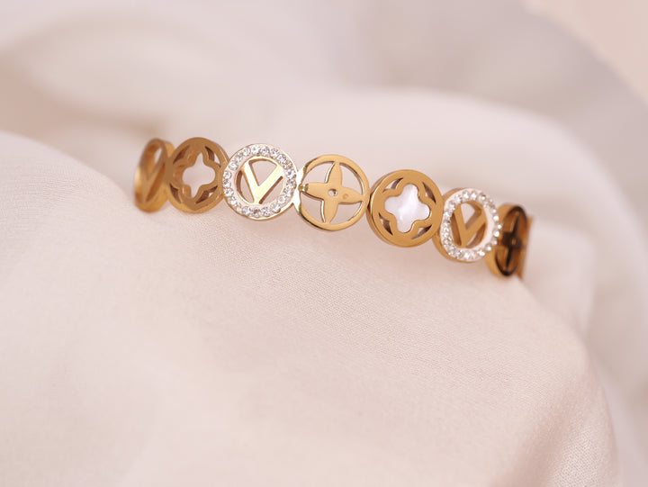 Geometric Charm Gold Bracelet