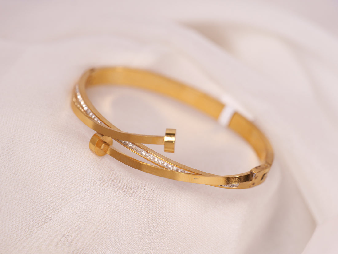Gold Nail-Inspired Cuff Bracelet