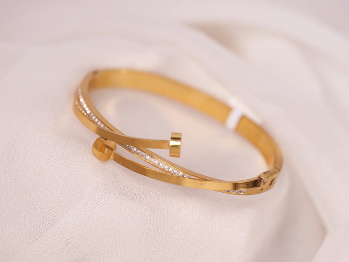 Gold Nail-Inspired Cuff Bracelet