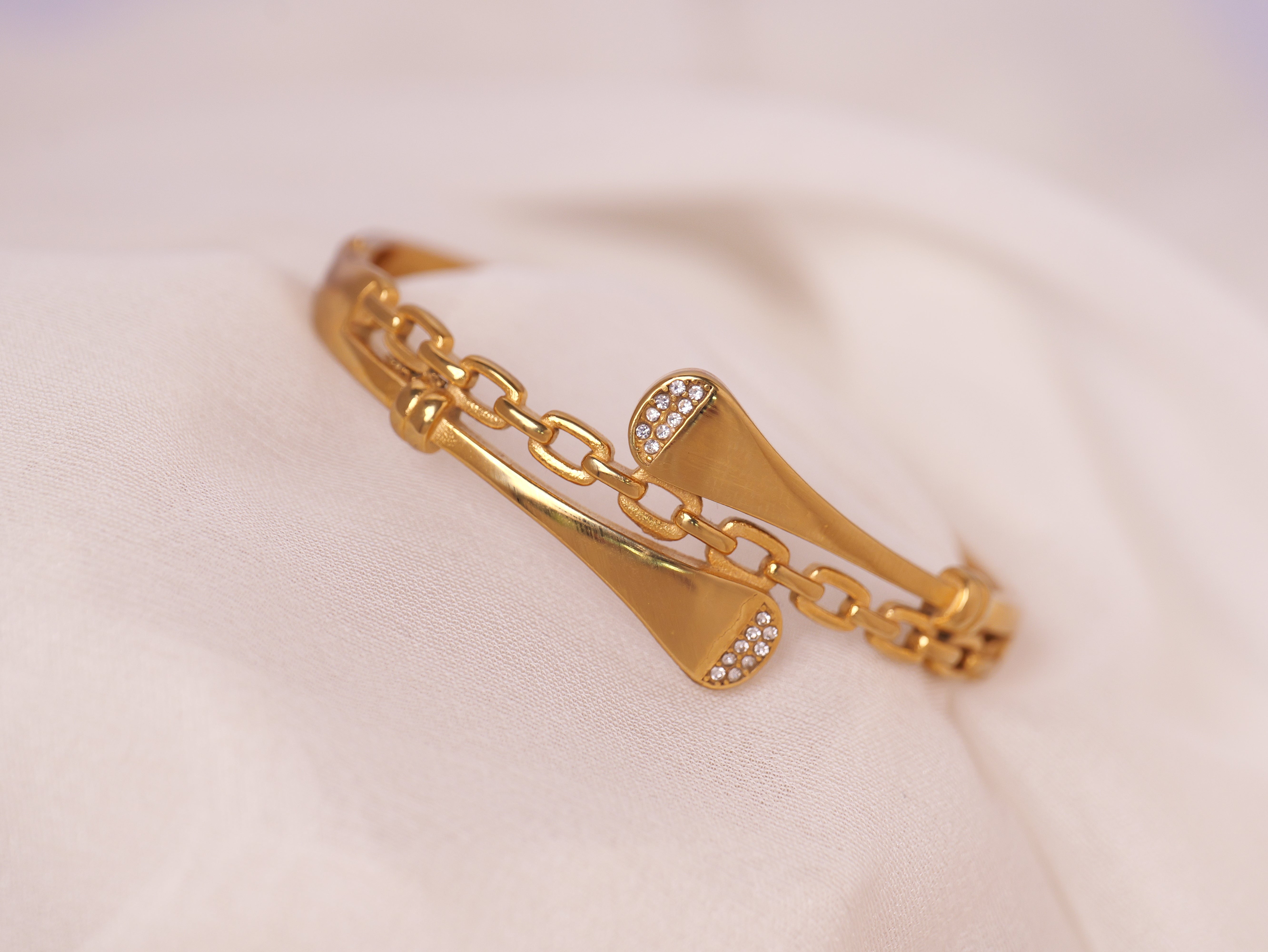 Gold Chain-Link Cuff Bracelet