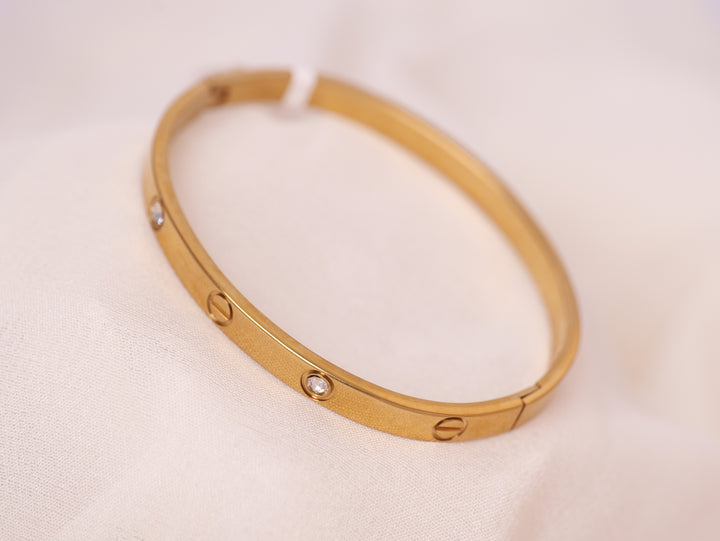 Classic Gold Screw Motif Bracelet