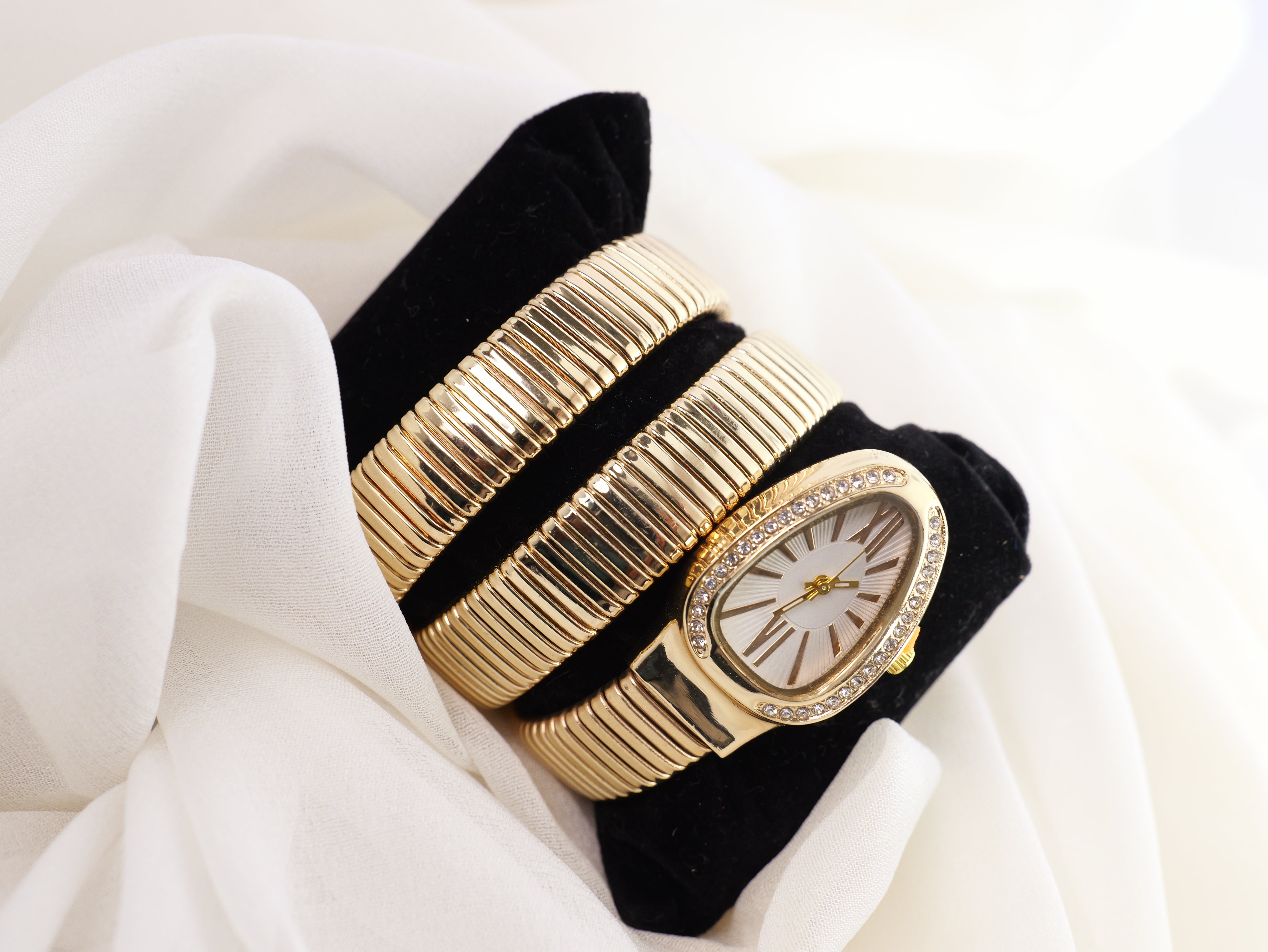 Serpentine Coil Watch Bracelet